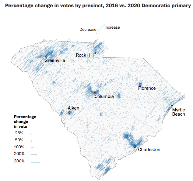 From the Washington Post's "How Turnout in South Carolina makes Biden's win more impressive."